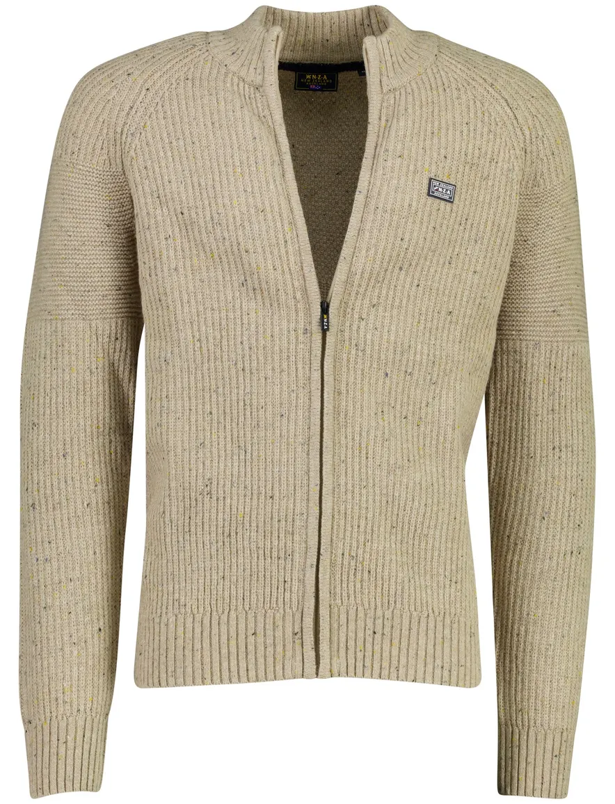 New Zealand vest beige gemeleerd wol warm