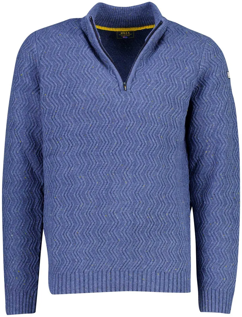 Trui New Zealand blauw half zip