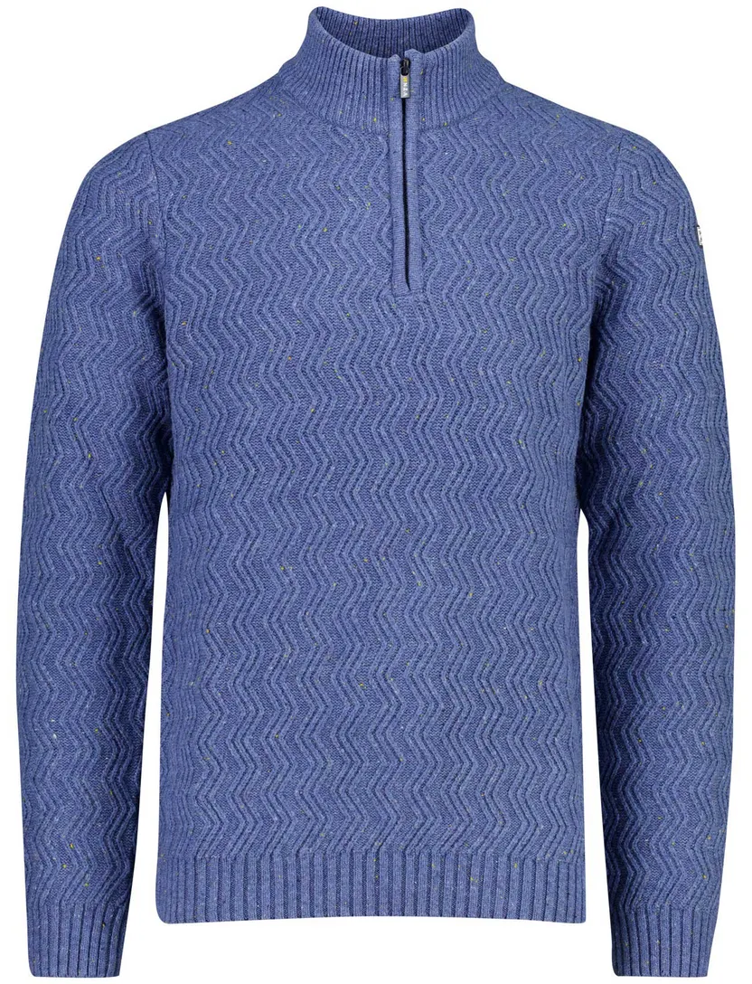 Trui New Zealand blauw half zip