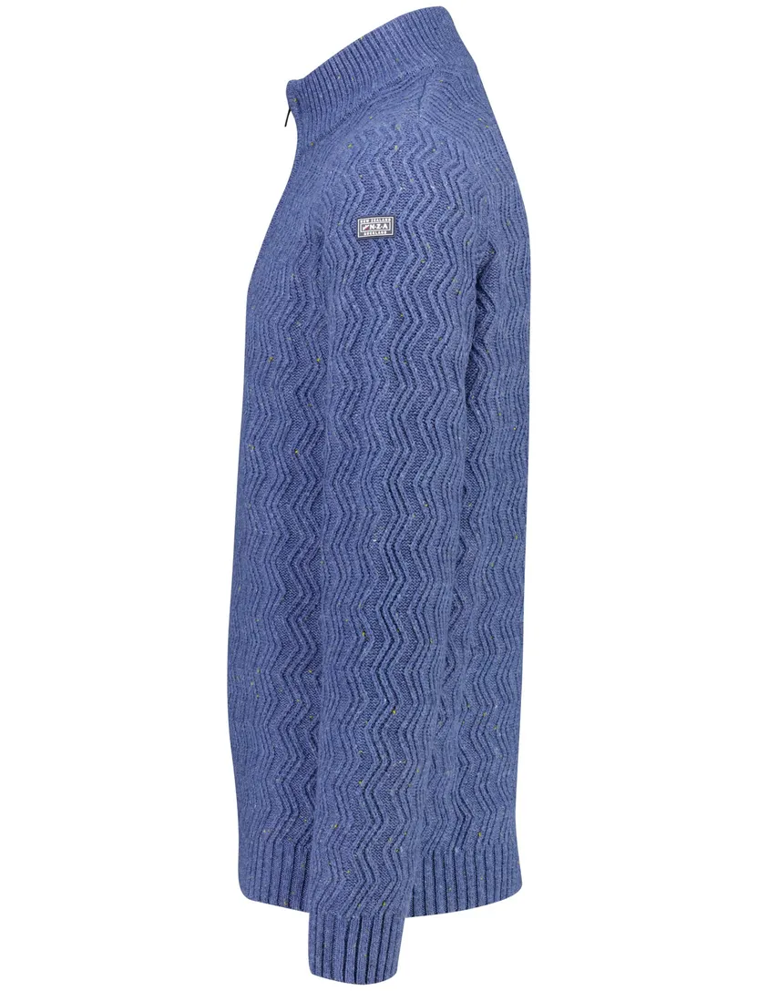 Trui New Zealand blauw half zip