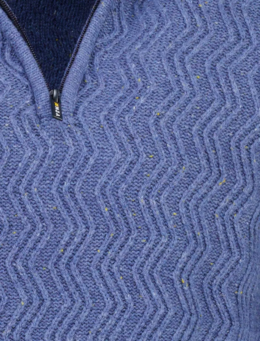 Trui New Zealand blauw half zip