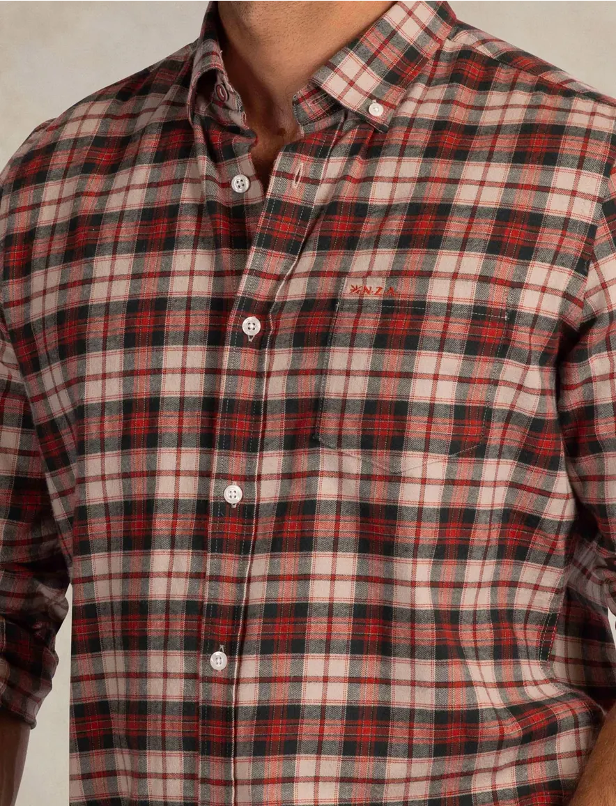 Overhemd New Zealand rood 26HN524-DARK HUNTER