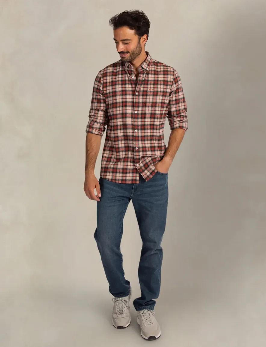 Overhemd New Zealand rood 26HN524-DARK HUNTER