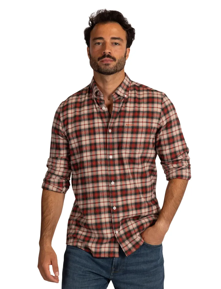 Overhemd New Zealand rood 26HN524-DARK HUNTER