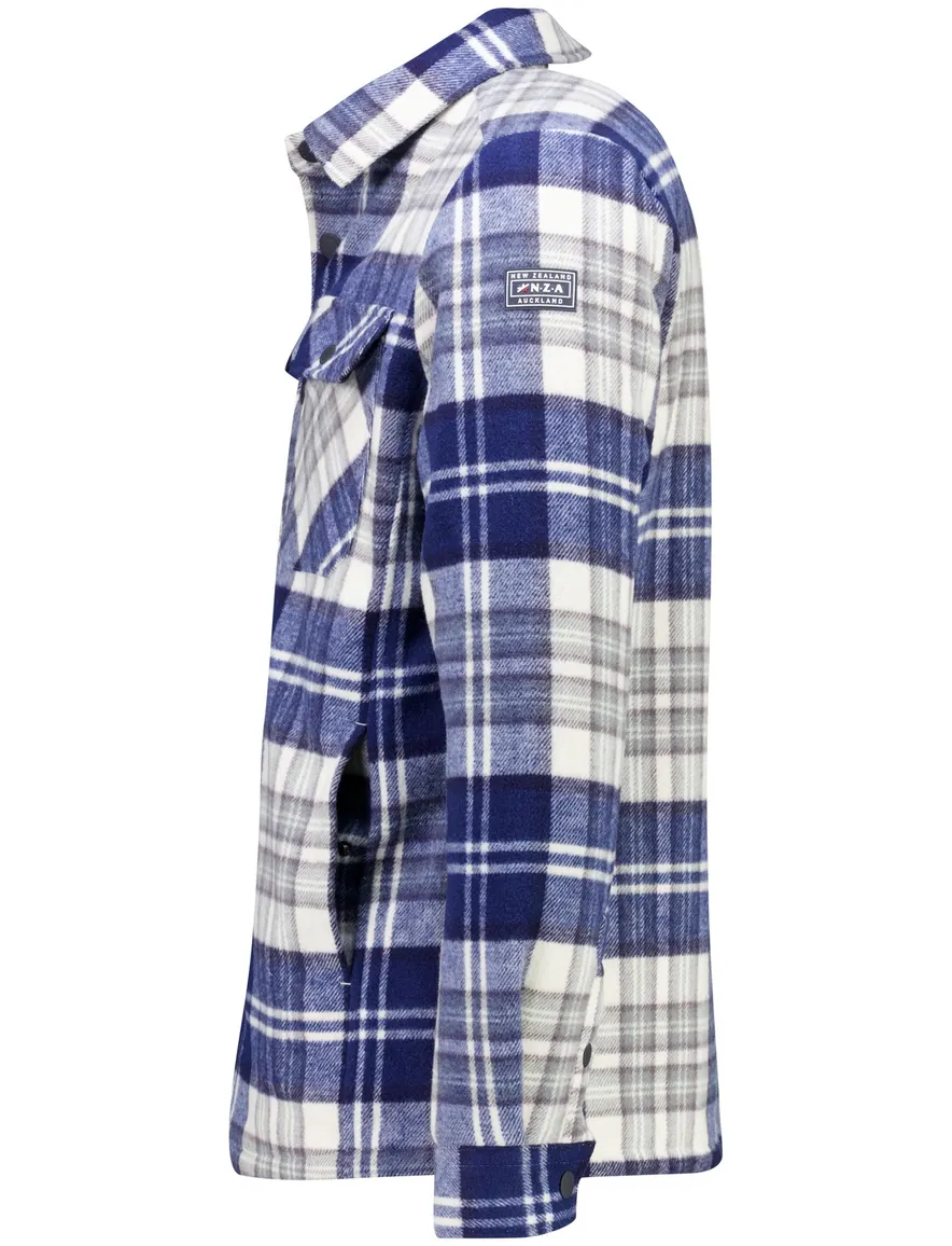 New Zealand overshirt donkerblauw geruit met borstzak