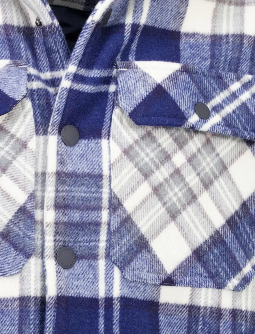 New Zealand overshirt donkerblauw geruit met borstzak