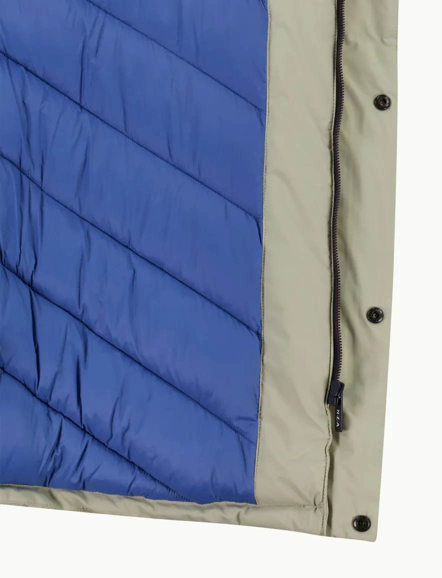New Zealand parka jas beige gevoerd met borstzak