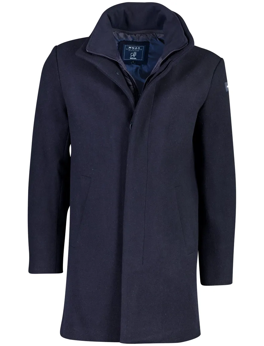 New Zealand overjas donkerblauw met borstzak