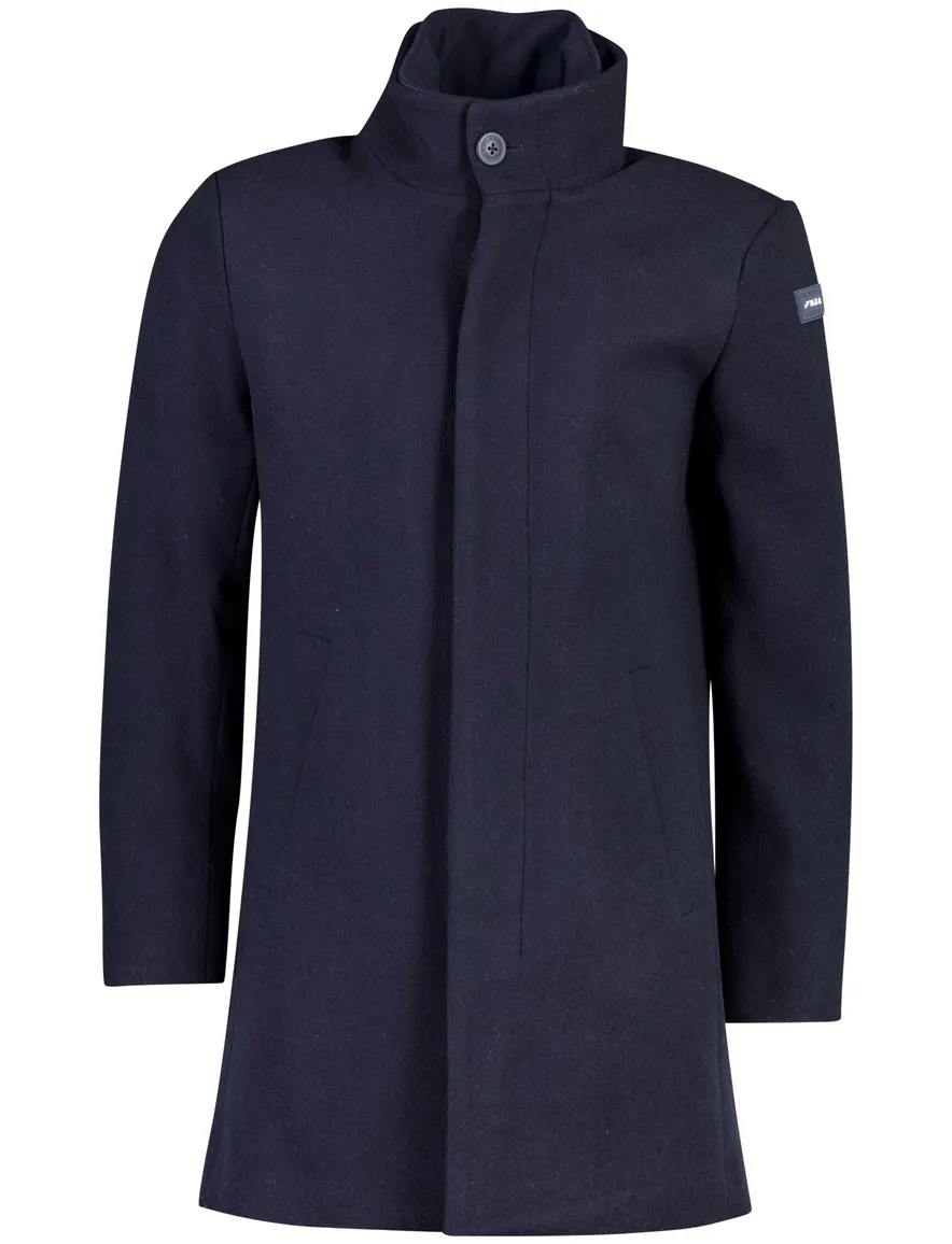 New Zealand overjas donkerblauw met borstzak