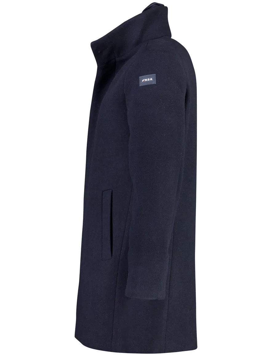 New Zealand overjas donkerblauw met borstzak