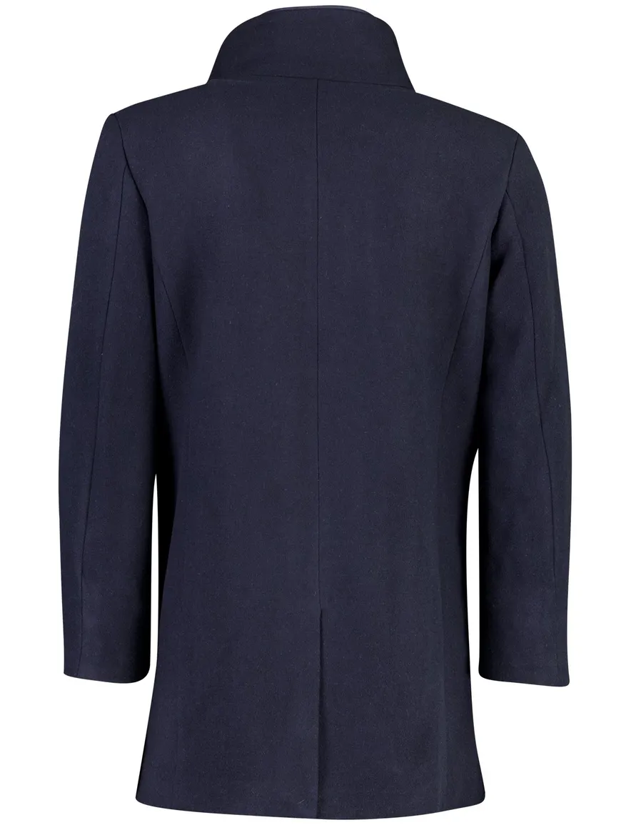 New Zealand overjas donkerblauw met borstzak
