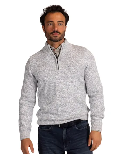 New Zealand New Zealand trui half zip grijs gemeleerd