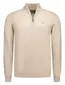 New Zealand trui beige gemeleerd half zip gebreid