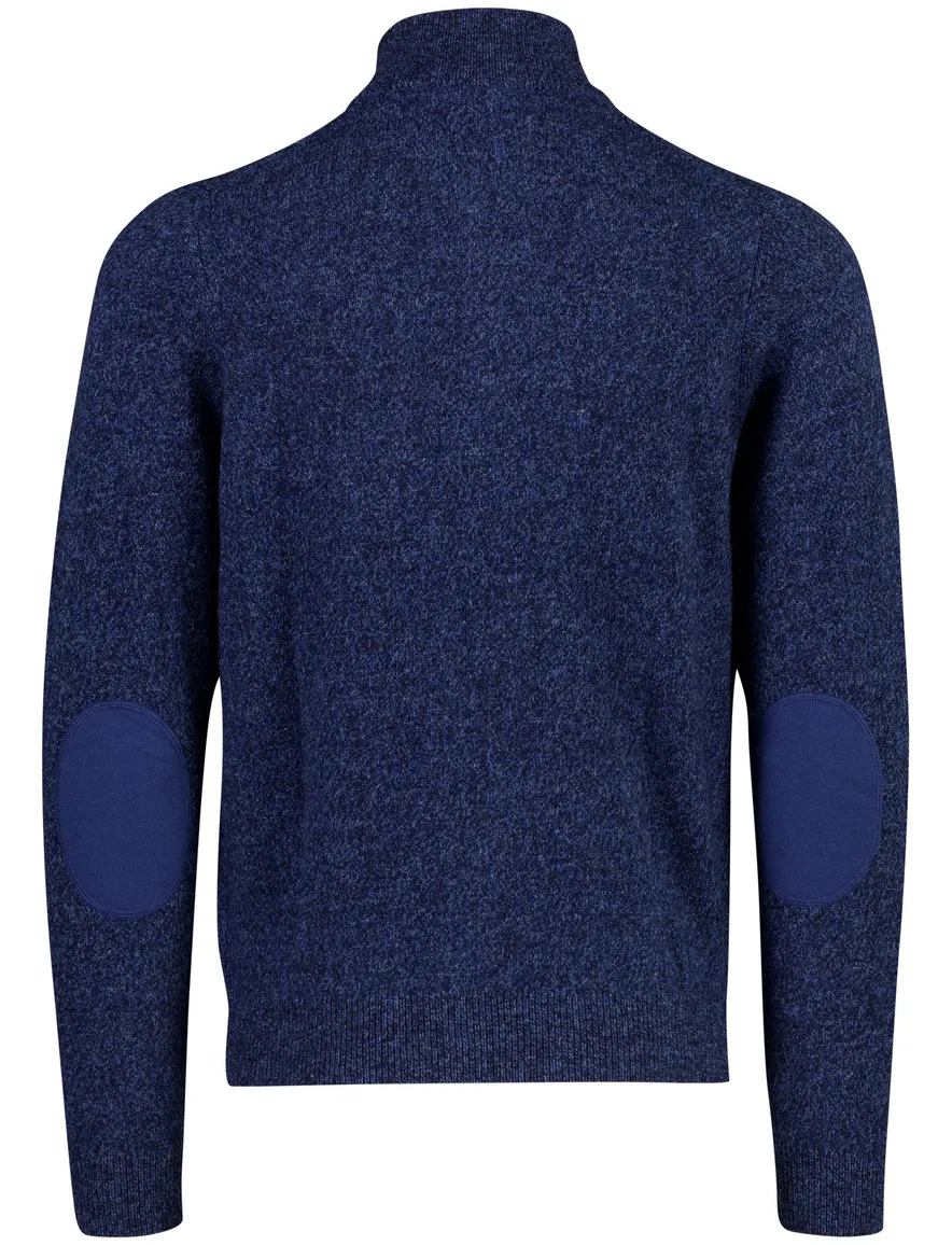 New Zealand trui navy gemeleerd half zip