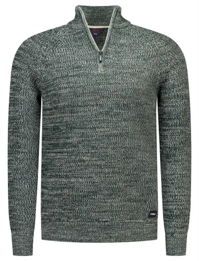 New Zealand Trui New Zealand groen half zip katoen