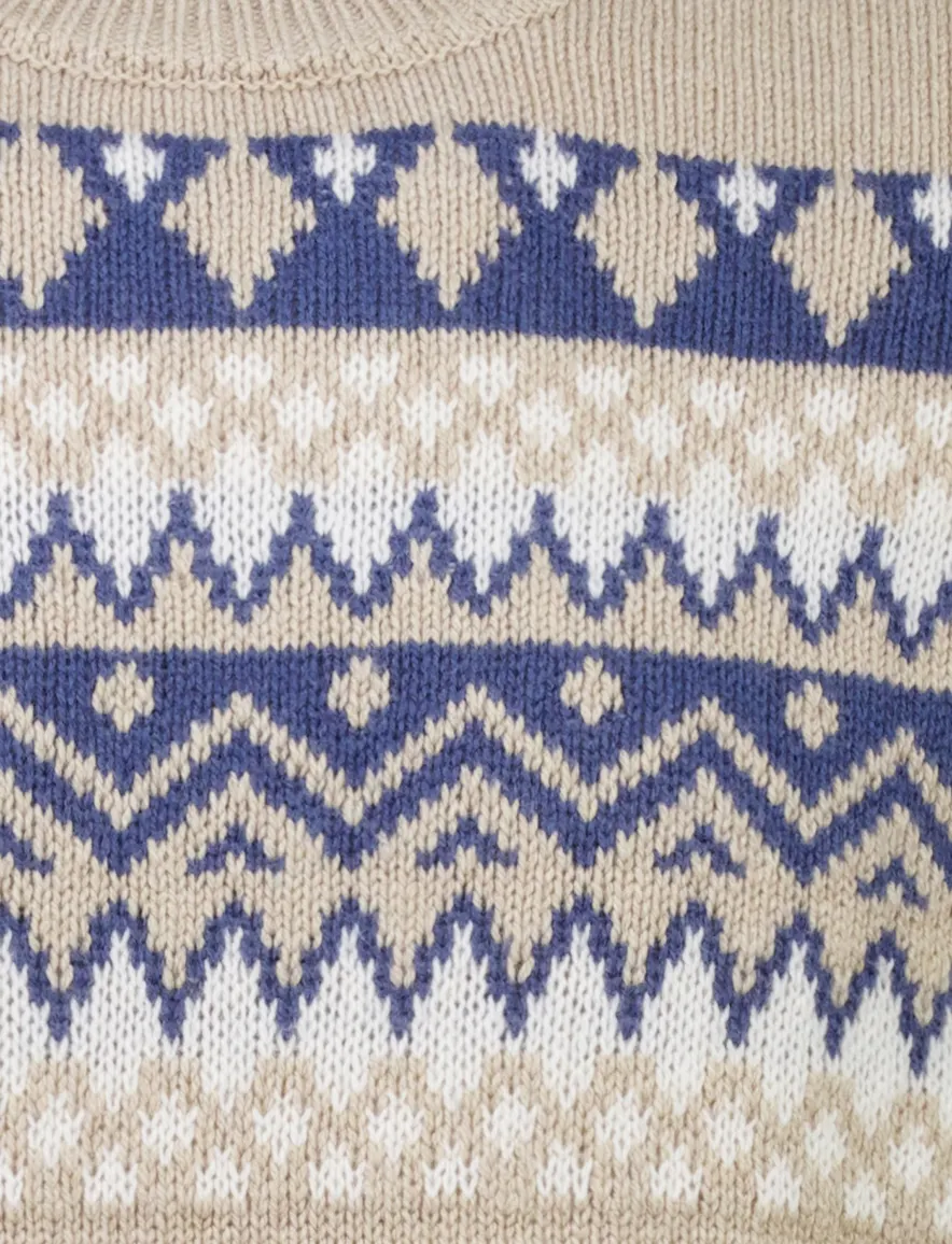 Trui New Zealand beige 26HN483-TAN SAND MELANGE
