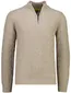 New Zealand trui half zip beige gemeleerd grof gebreid