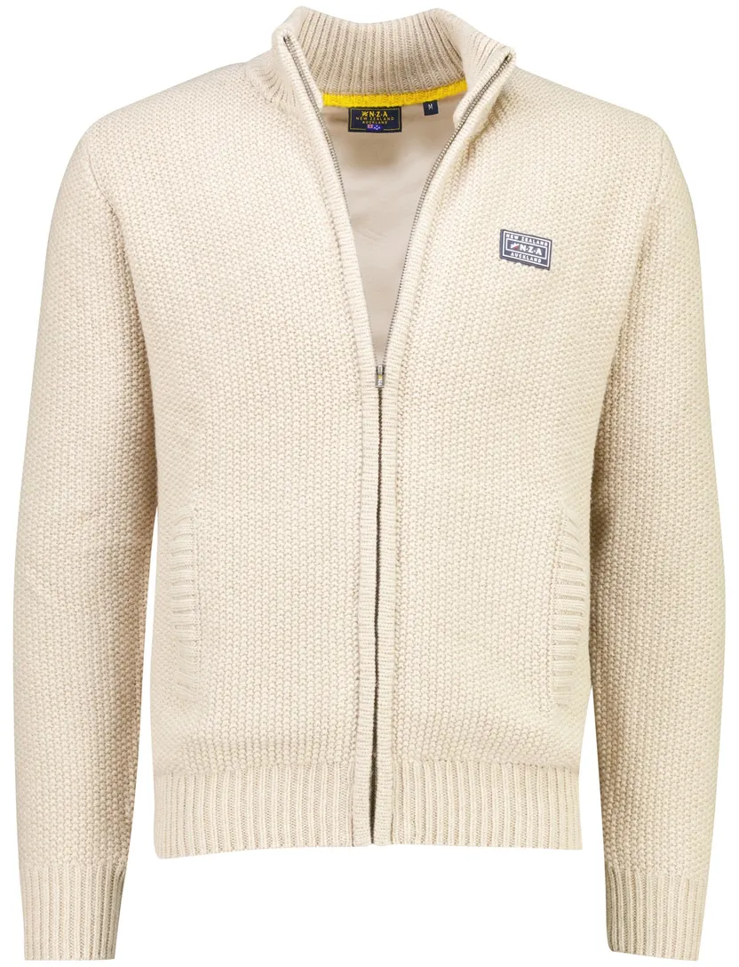 Vest New Zealand beige grof gebreid