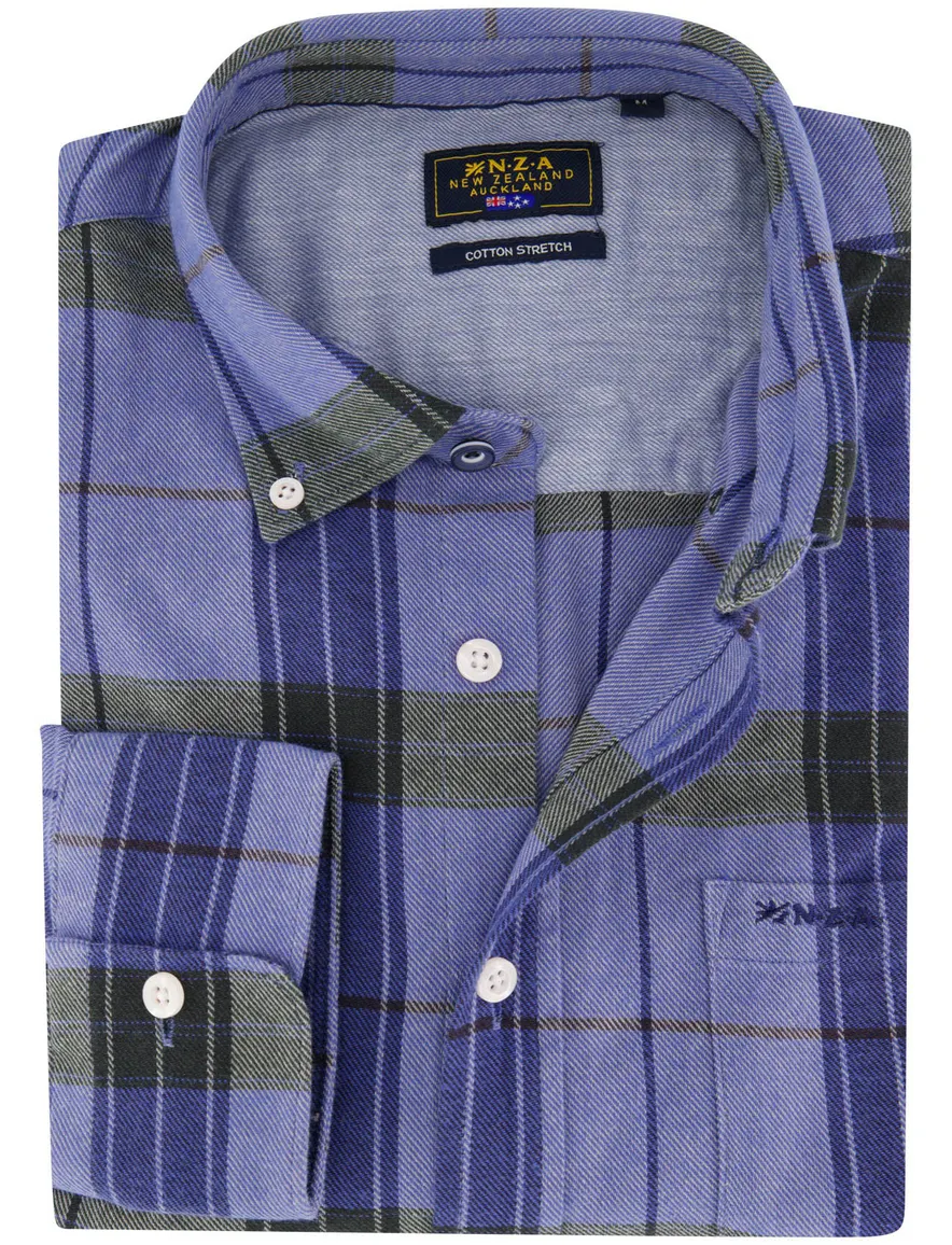 Overhemd New Zealand blauw 26HN525-INK BLUE