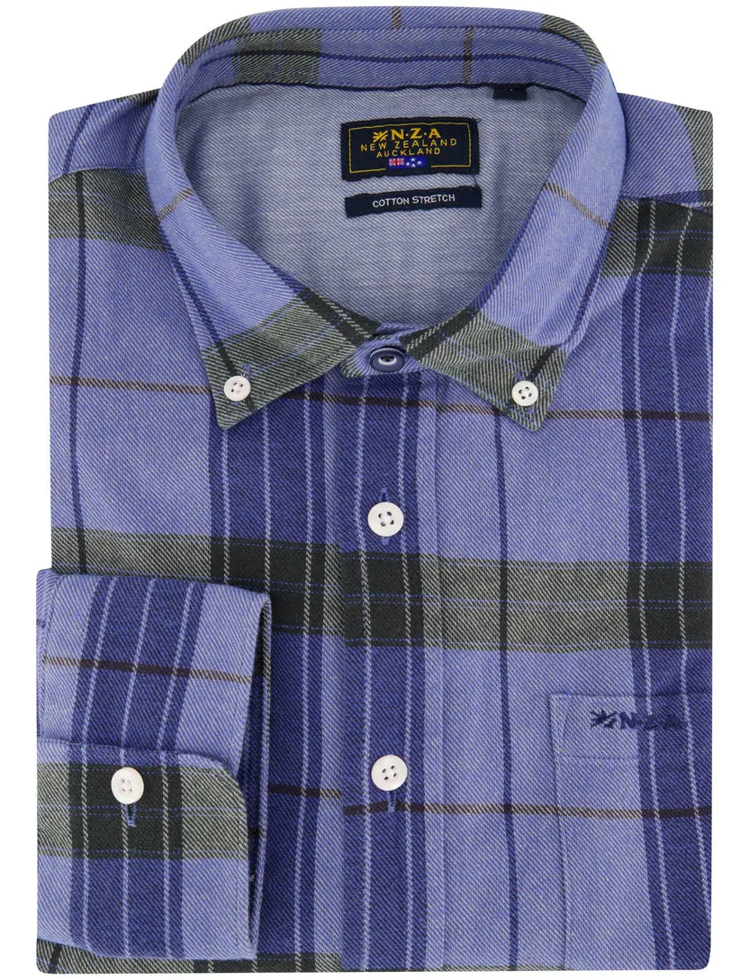 Overhemd New Zealand blauw 26HN525-INK BLUE