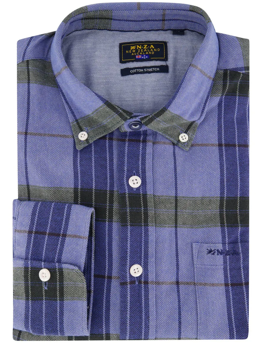 Overhemd New Zealand blauw 26HN525-INK BLUE