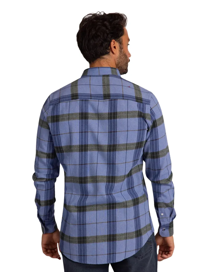 Overhemd New Zealand blauw 26HN525-INK BLUE
