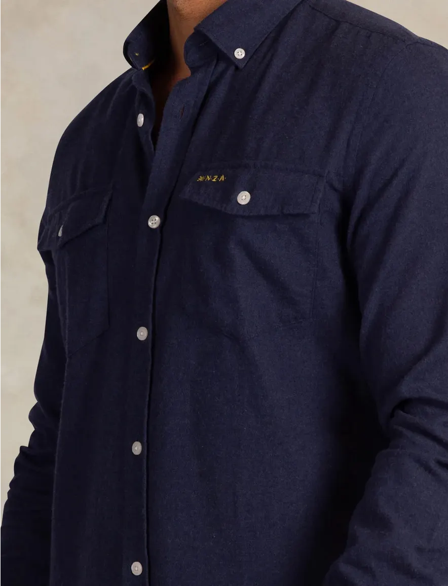 Overhemd New Zealand donkerblauw 26HN527-OXFORD NAVY MELAN