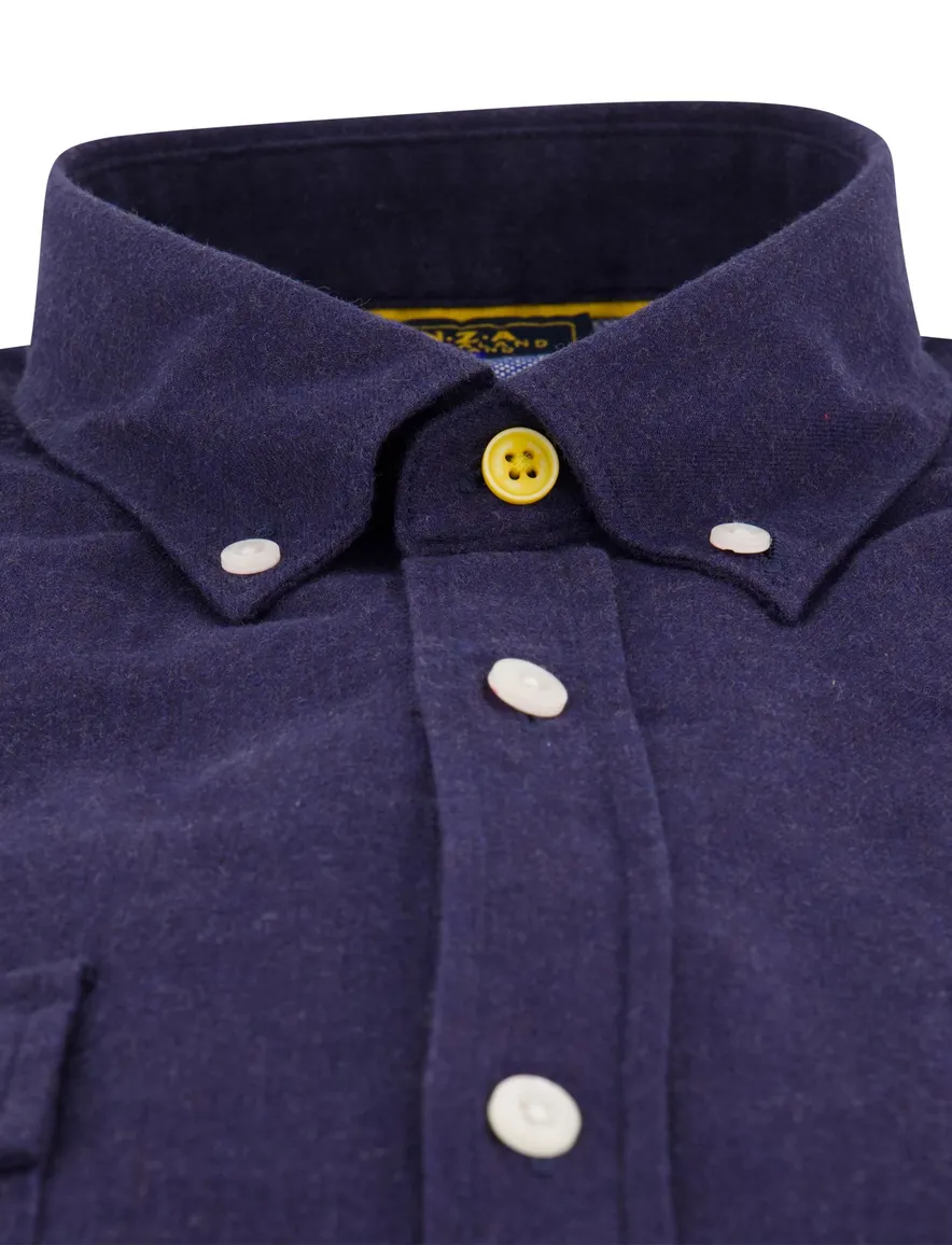 New Zealand overhemd donkerblauw effen