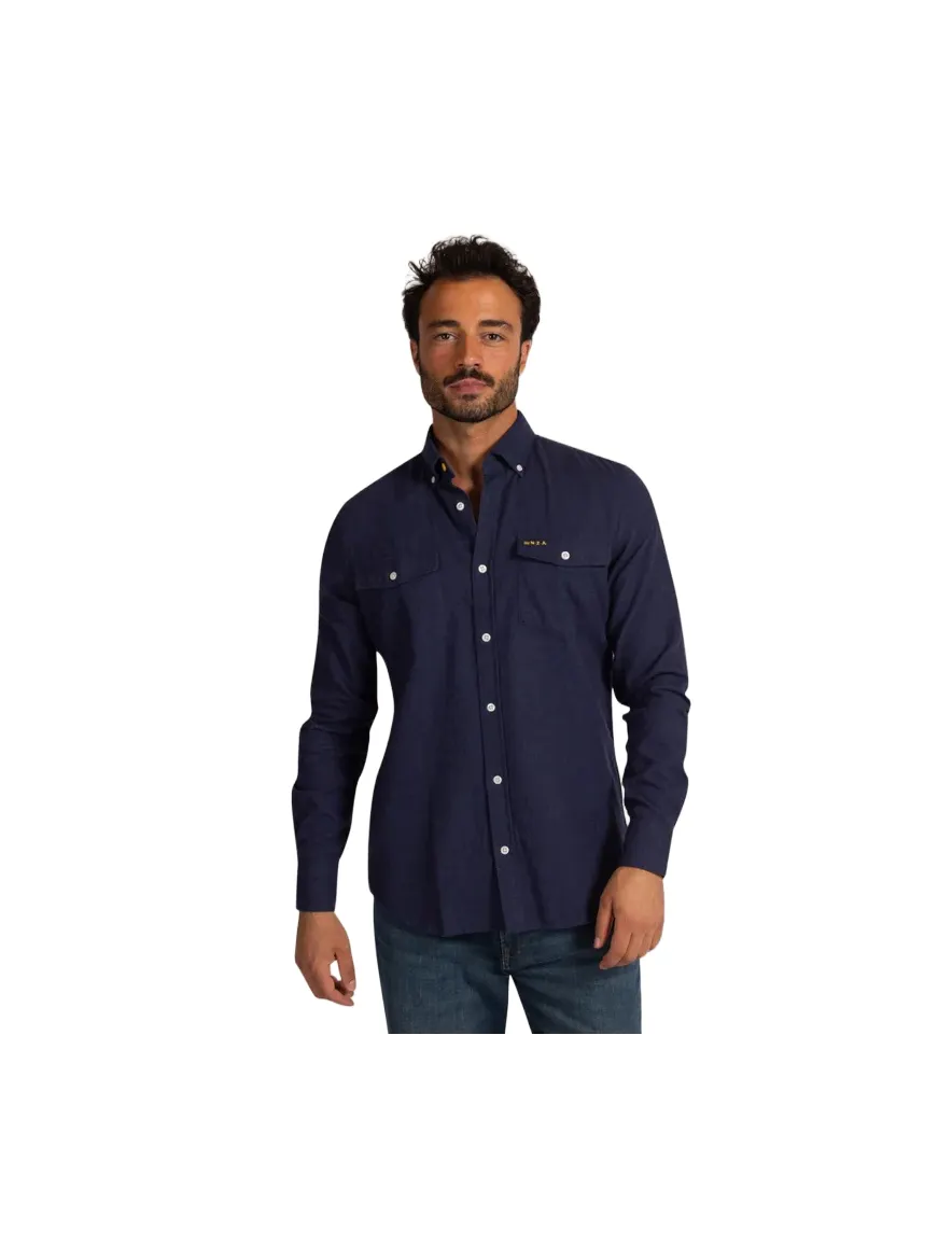 Overhemd New Zealand donkerblauw 26HN527-OXFORD NAVY MELAN