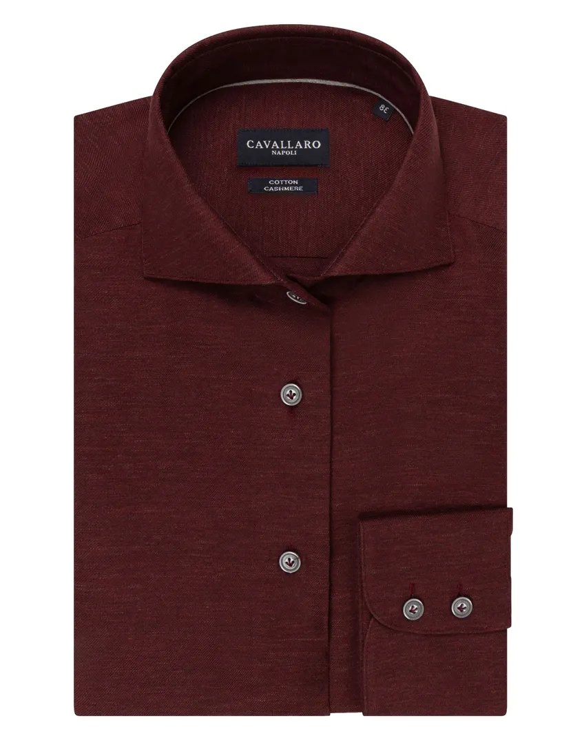 Overhemd Cavallaro bordeaux slim fit piqué