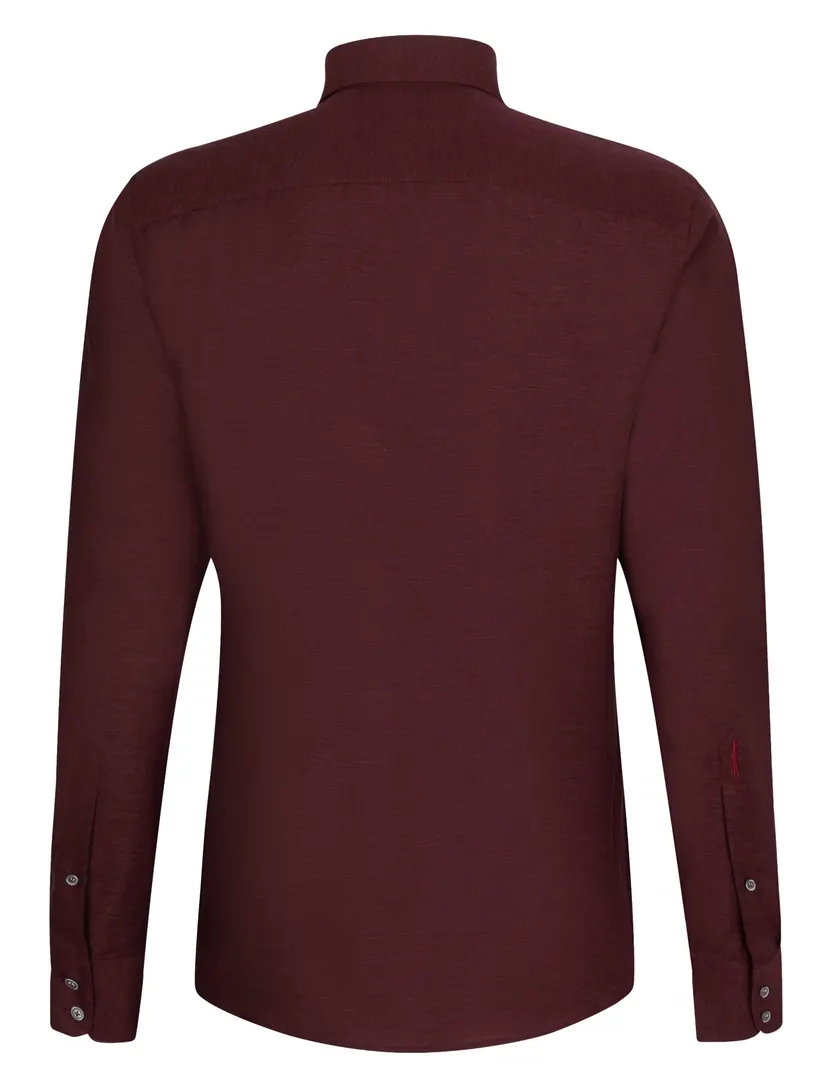 Overhemd Cavallaro bordeaux slim fit piqué