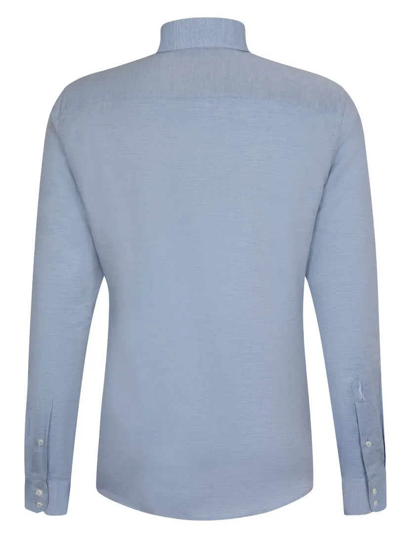 Overhemden Cavallaro lichtblauw pique slim fit