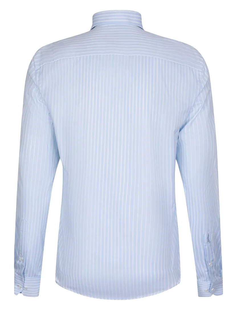 Overhemd Cavallaro lichtblauw gestreept slim fit
