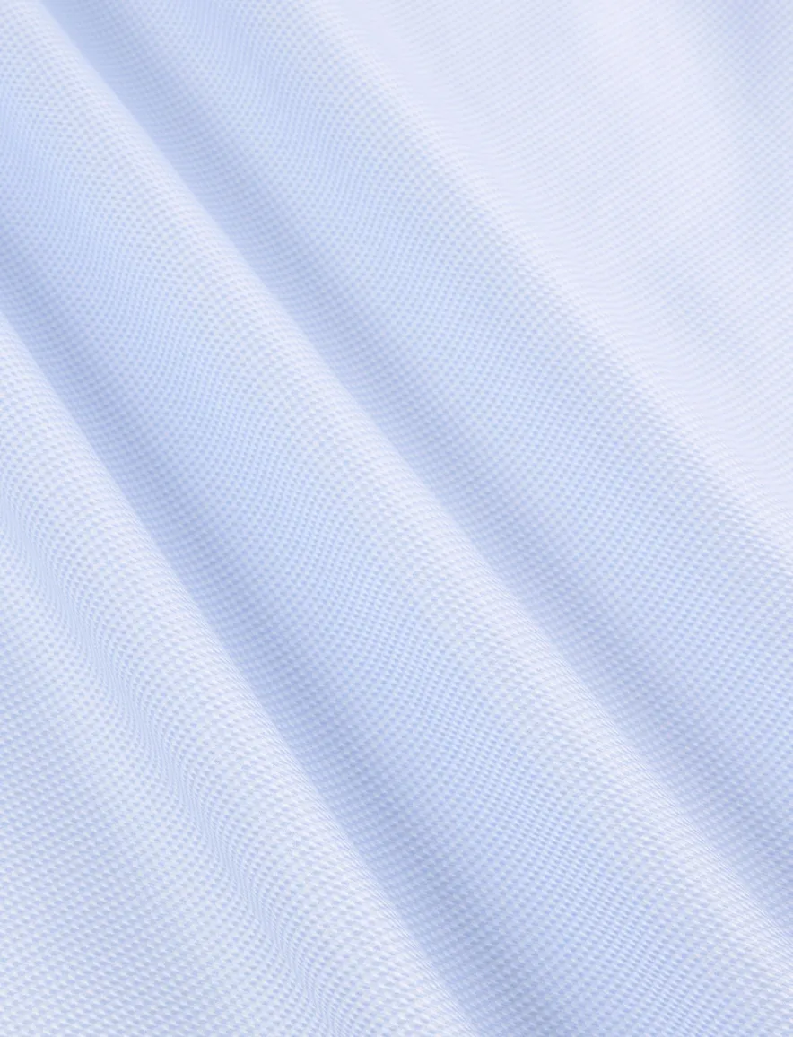 Cavallaro overhemd lichtblauw piqué slim fit