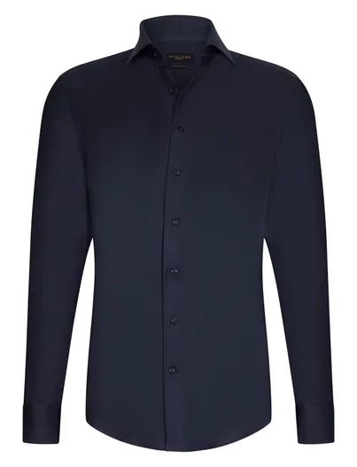 Cavallaro Overhemden Cavallaro donkerblauw slim fit