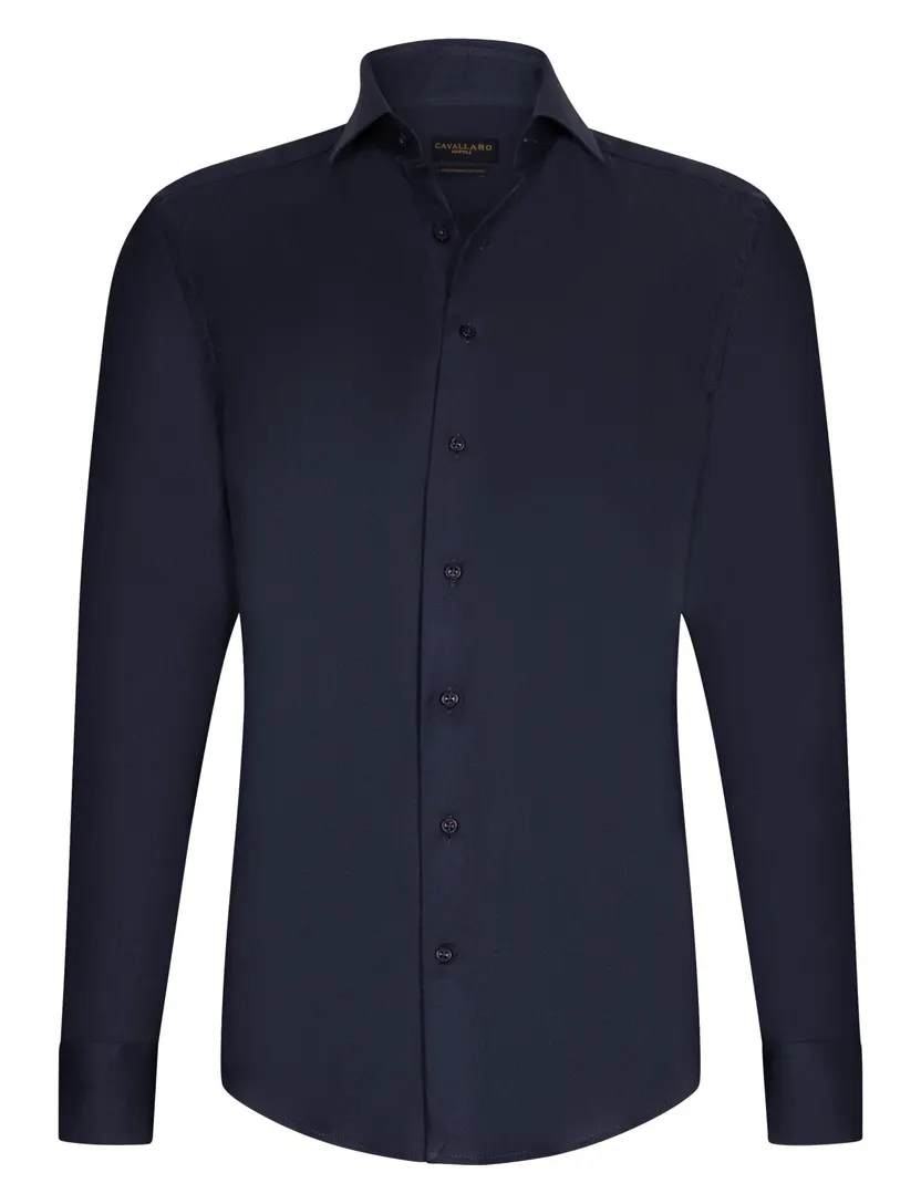 Overhemd Cavallaro donkerblauw slim fit