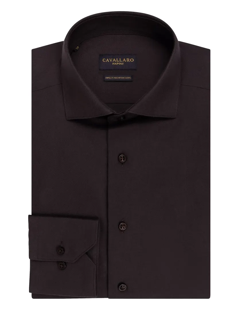 Overhemd Cavallaro bruin 100% katoen