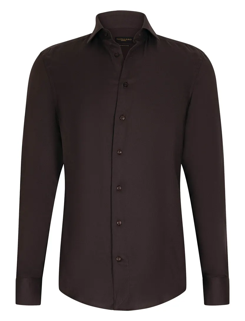 Overhemd Cavallaro bruin mouwlengte 7