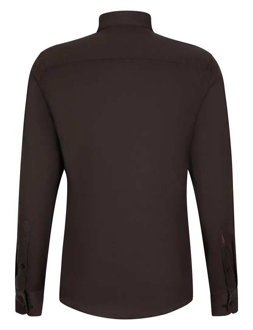 Overhemd Cavallaro bruin mouwlengte 7