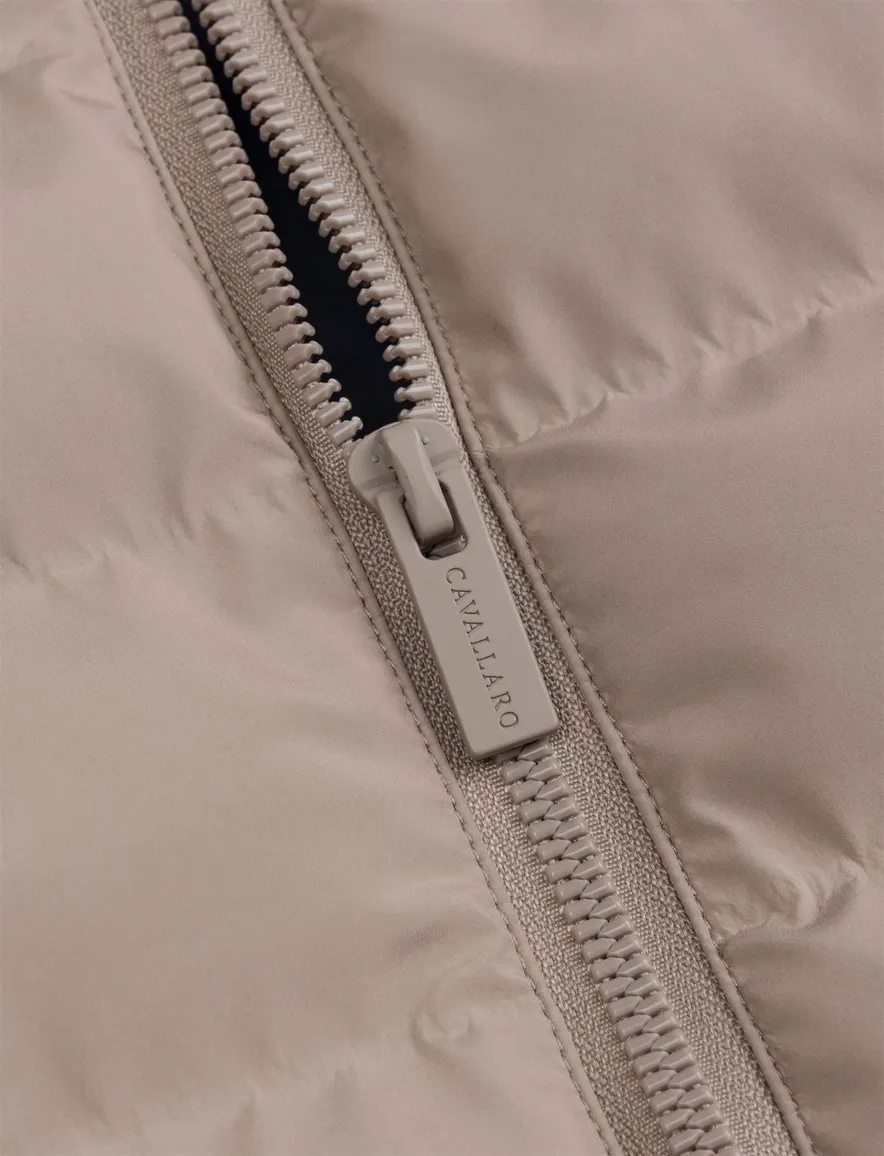 Cavallaro gewatteerde jas beige gevoerd
