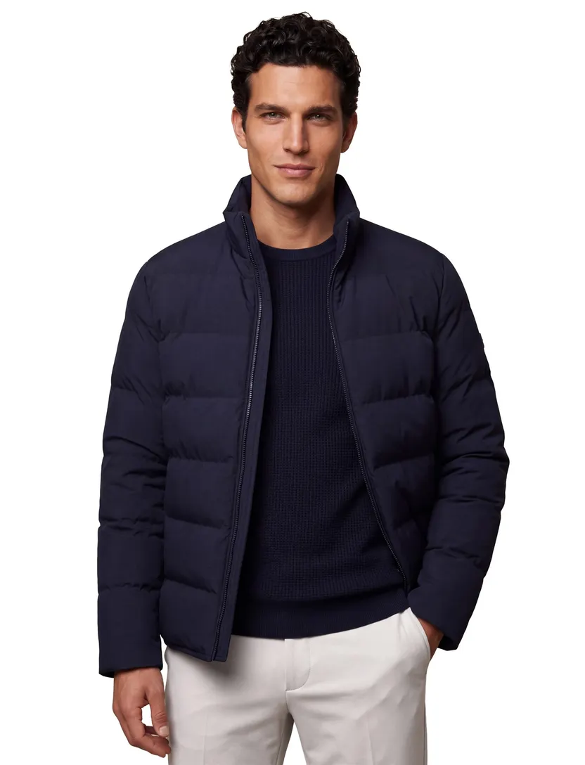 Pufferjas Cavallaro donkerblauw gevoerd