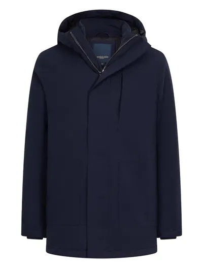 Cavallaro Cavallaro parka jas donkerblauw met borstzak