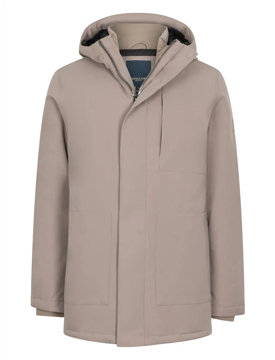 Cavallaro parka jas beige met borstzak
