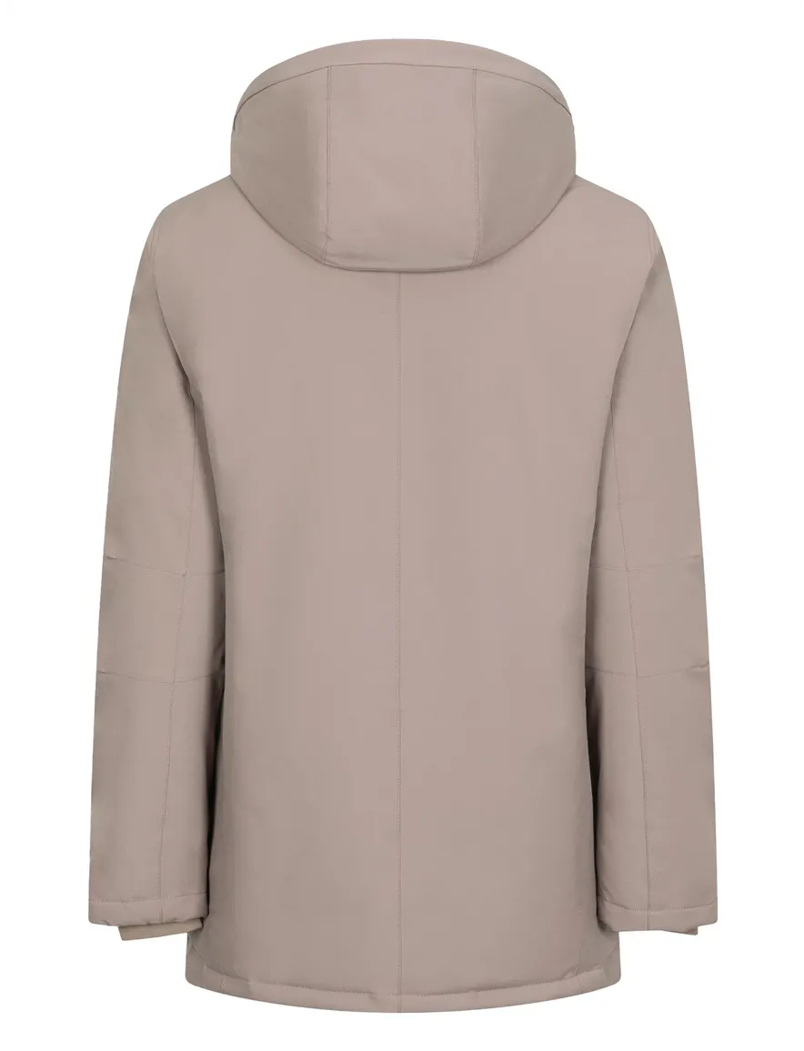 Cavallaro parka jas beige met borstzak