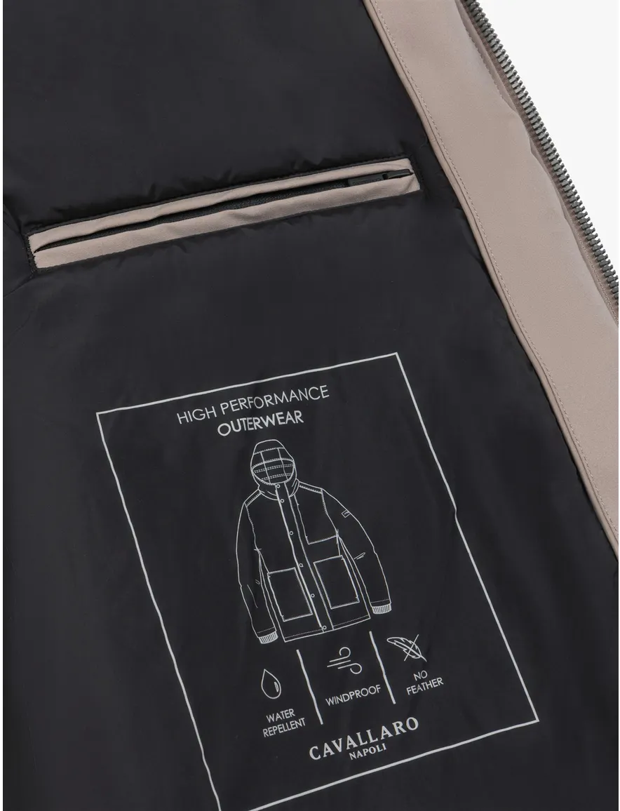 Cavallaro parka jas beige met borstzak
