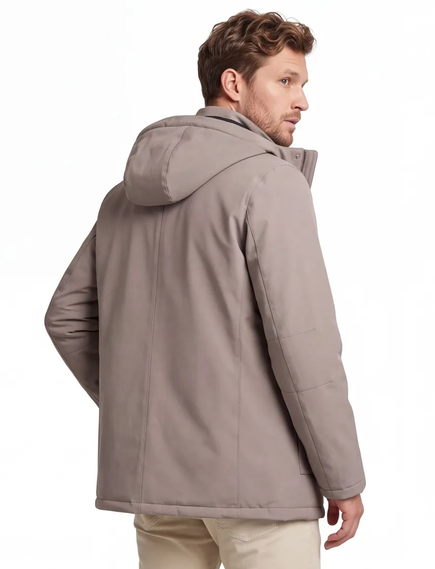 Cavallaro parka jas beige met borstzak