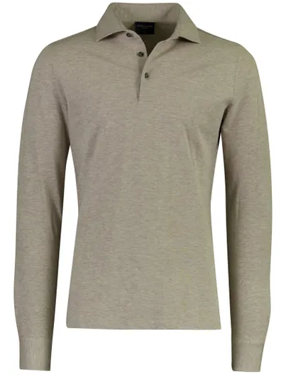 Cavallaro Cavallaro poloshirt beige gemeleerd Camicia Polo LS