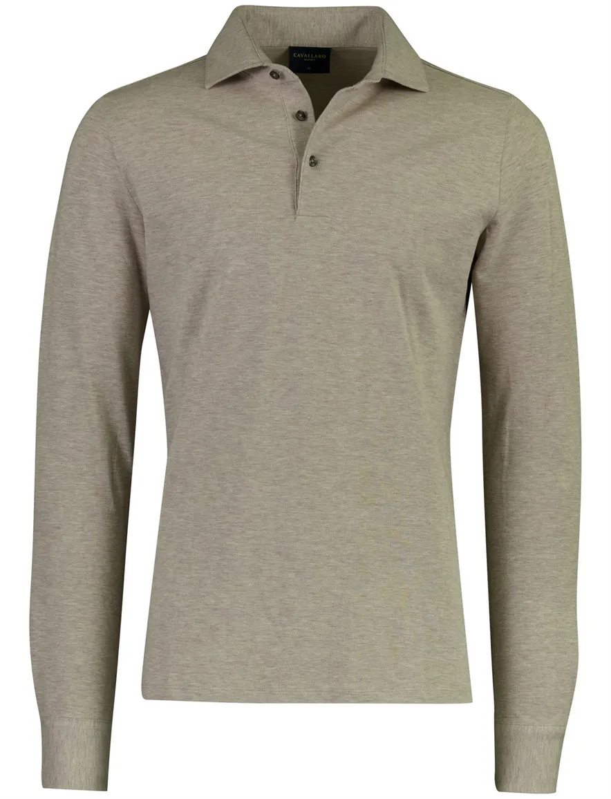 Poloshirt Cavallaro beige 116265015-Dark Kit Melang