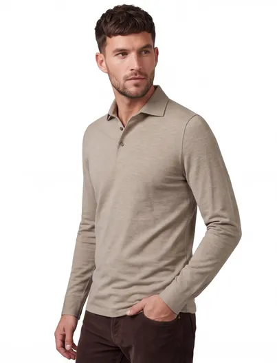 Cavallaro Poloshirt Cavallaro beige 116265015-Dark Kit Melang
