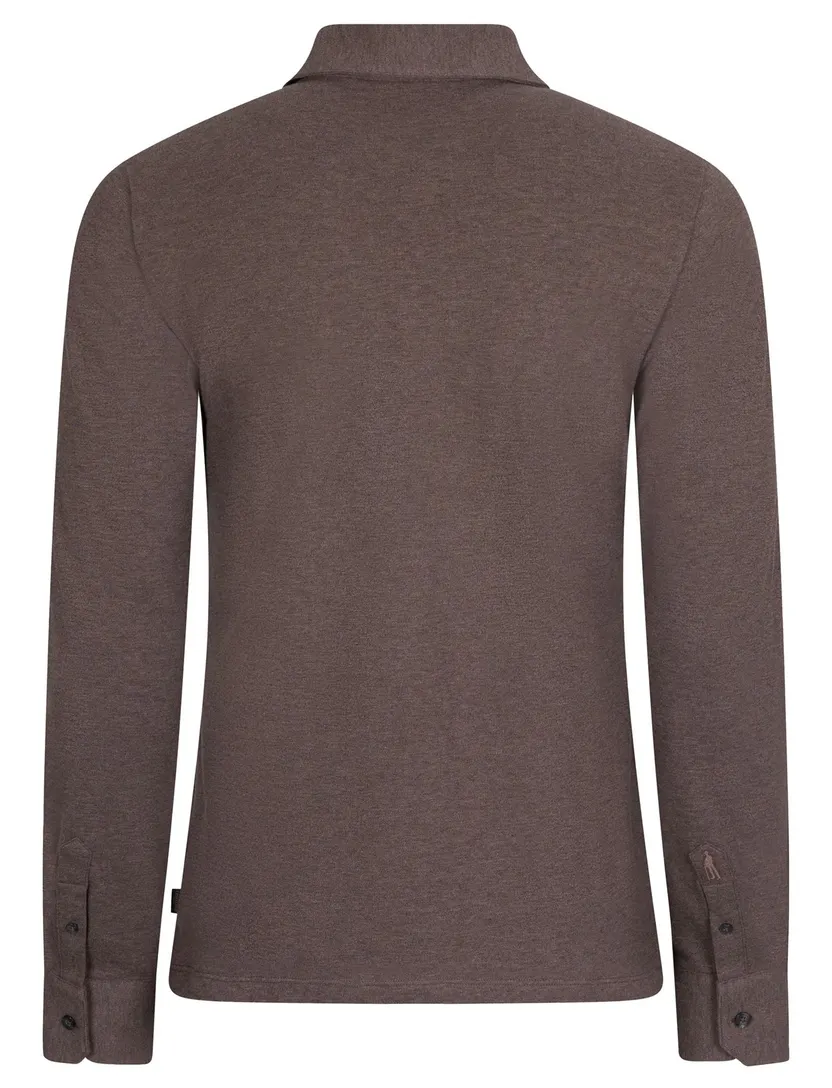 Poloshirt Cavallaro bruin katoen gemeleerd